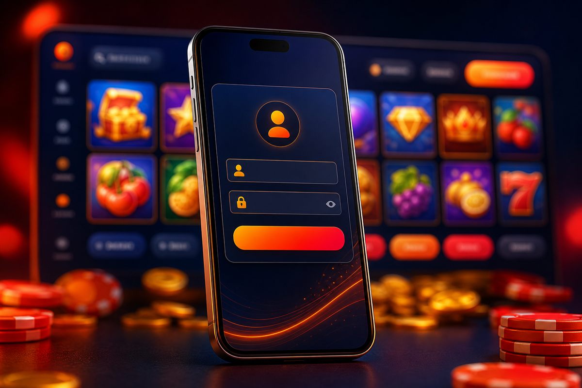 Phone showing a login screen